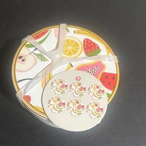 Ciroa ceramic fruit coasters set of 6